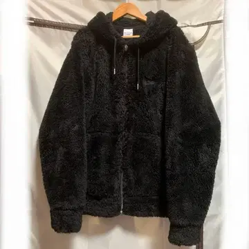 Champion 플리스 풀 집업 후드티 블랙 L