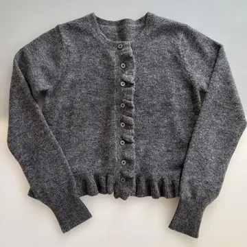 로리즈팜 그레이 프릴 버튼 가디건 F/F