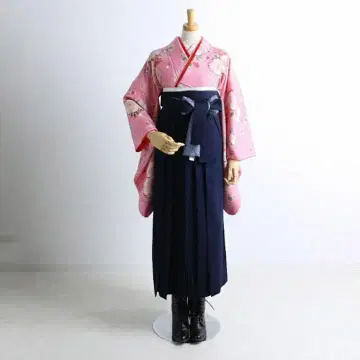 졸업 하카마 니샤쿠소데 기모노 단품 핑크 계열 기성복
