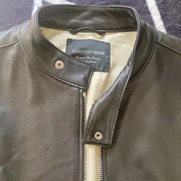 NANO UNIVERSE 블랙 가죽 싱글 라이더