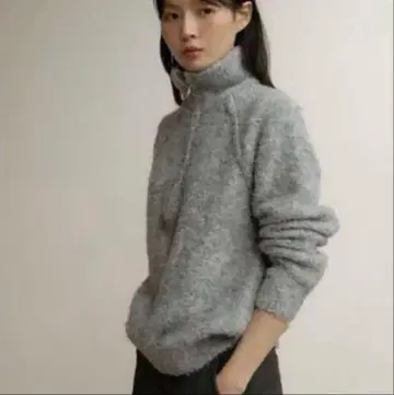 OHOTORO 하프 지퍼 니트 그레이