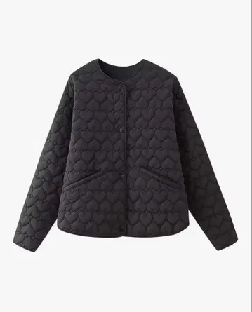 ZARA 블랙 하트 퀼팅 자켓 S