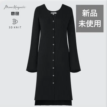 미사용 새상품 유니클로 마메쿠로구치 3D 리브 롱 가디건 L 블랙