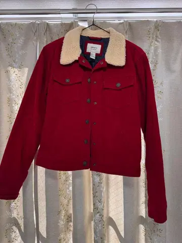 FOREVER 21 보아 카라 부착 레드 자켓 M