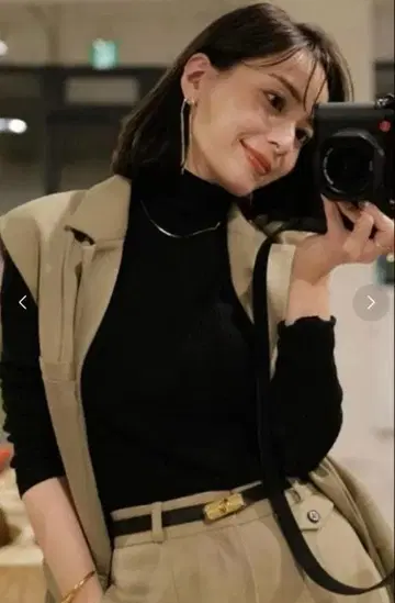 anuans 캐시미어 혼방 핏 리브 니트탑 블랙