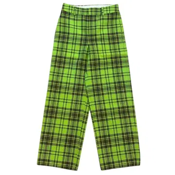 새상품급 CABaN 체크 와이드 팬츠 그린
