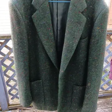 초레어 버블 시기 발비슈 그린 계열 네프 트위드 자켓