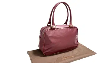 새상품급 게라르디니 올 패턴 핸드백 버건디 pvc 가죽