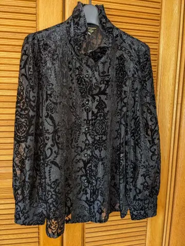 블랙 레이스 블라우스 레리안