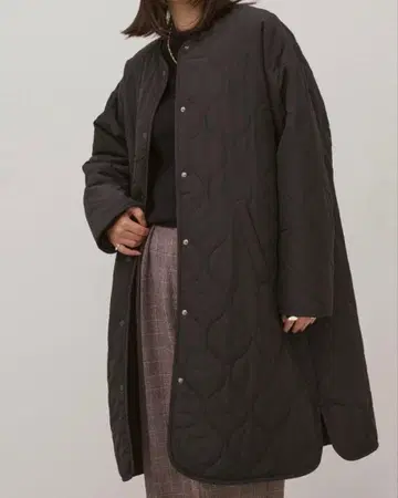 블랙 퀼팅 롱 자켓 리버서블 복슬복슬 따뜻함