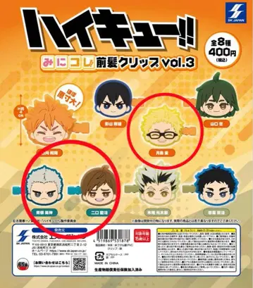 하이큐!! 미니코레 앞머리 클립 vol.3 3개 세트