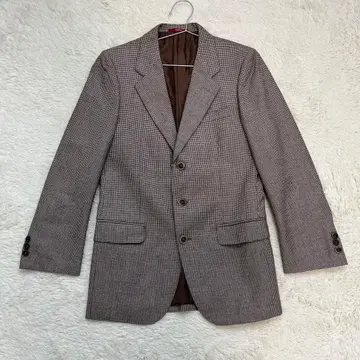 새상품급 Durban 브라운 체크 무늬 테일러드 자켓 42 사이즈