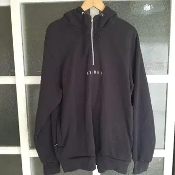 AVIREX 블랙 집업 후드티