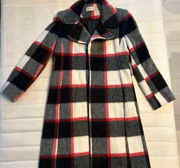 [ KAOS ] 울 체크 무늬 체스터 코트