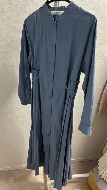Ray BEAMS 블루 셔츠 원피스 긴팔