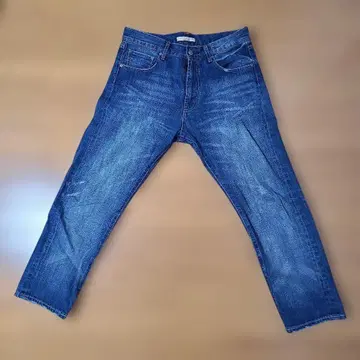 글로벌 워크 7부 기장 스트레이트 데님