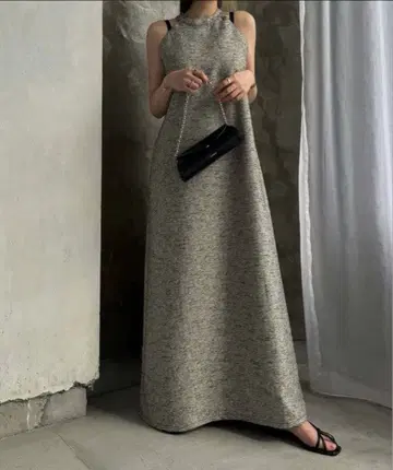 WILLFULLY mix slab halter neck A line OP