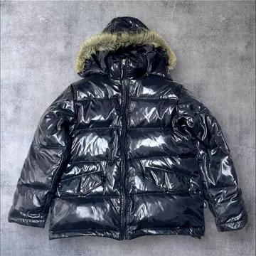 00s y2k archive 시크 스타일 다운 자켓 퍼 드로 코드