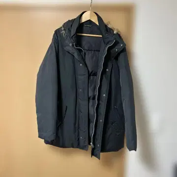 블랙 퍼 후드티