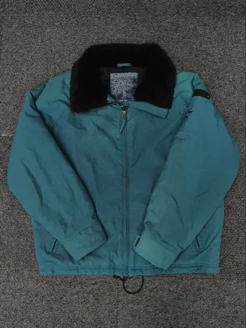 빈티지 퍼 옷깃 파란색 MA-1 밀리터리 자켓