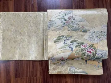 [ 78 ] 교토 후쿠로 오비 니시진 비단 금 순수 실크 중고 린파