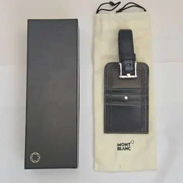 [ 미사용 새상품 ] MONT BLANC 러기지 네임택 블랙 가죽