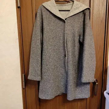 LIMITEDEDITION 그레이 후드 부착 울 코트 11호