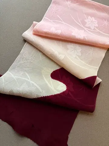 오비 장식 천 분할 염색 삼색