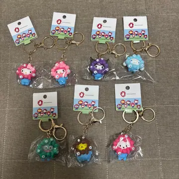 산리오 미야쿠미야쿠 파스텔 컬러 키링 7종 컴플리트