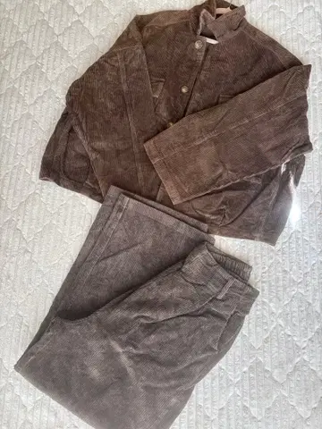 브라운 코듀로이 셋업 세트 상하의 오버 사이즈