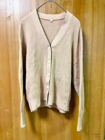 무인양품 베이지 리브 가디건 S