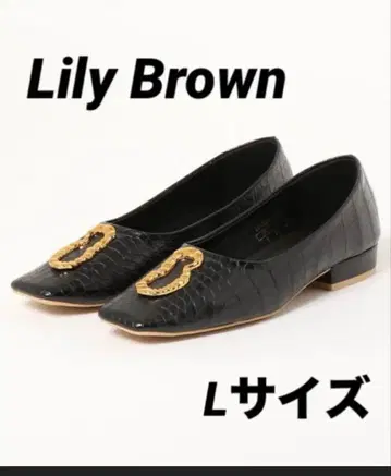 [ 새상품급 ] 릴리 브라운 Lily Brown 모티브 플랫슈즈 블랙
