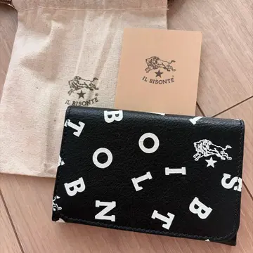 일비종떼 카드 케이스 블랙 로고 명함지갑 가죽 소가죽