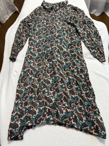 n'Or 페이즐리 무늬 긴팔 셔츠 원피스