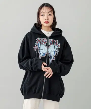 엑스걸 지퍼 후드티