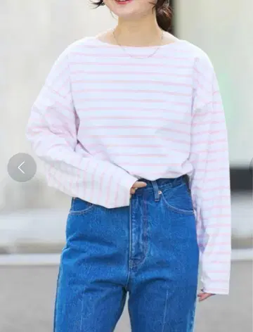 새상품급 VINTAGE LIKE 보더 보트넥 롱 T