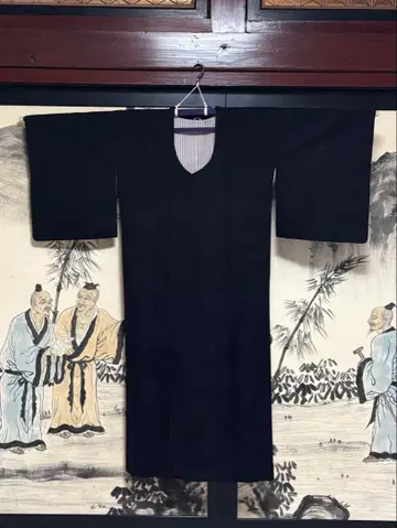 와나 코트 스트라이프 안감 카라 부착