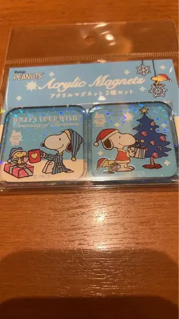 스누피타운 유라쿠초 한정판 반짝반짝 마그넷 2개 세트