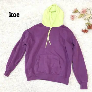 s.2283 [코에] 긴팔 후드티 풀오버 배색 컬러 화려한 색 포켓 있음