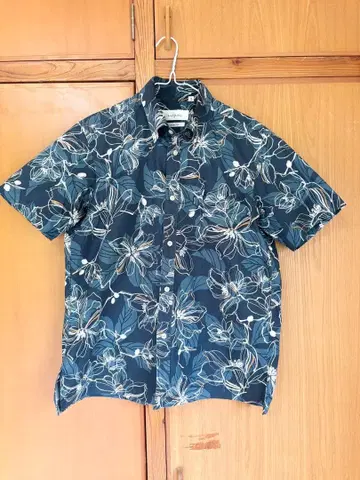 카리유시 의류 꽃무늬 보태니컬 무늬 네이비 L 사이즈