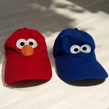 세서미 스트릿 엘모 쿠키 몬스터 자수 캡 모자 세트