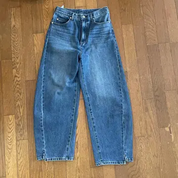 BC스톡 베이크루즈 와이드 레그 데님 인디고 블루