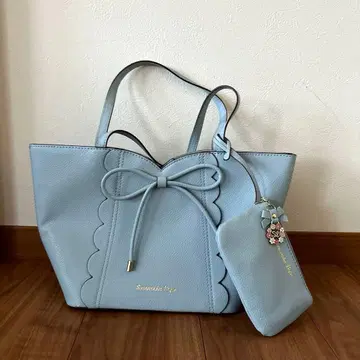 미사용 새상품급 Samantha Vega 리본 토트백 라이트 블루