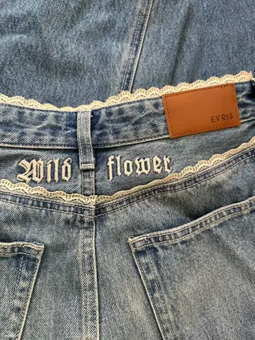 EVRIS Wild flower 와이드 레그 데님