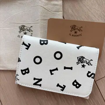 일비종떼 카드 케이스 화이트 계열 화이트 계열 로고 명함지갑 가죽 소가죽