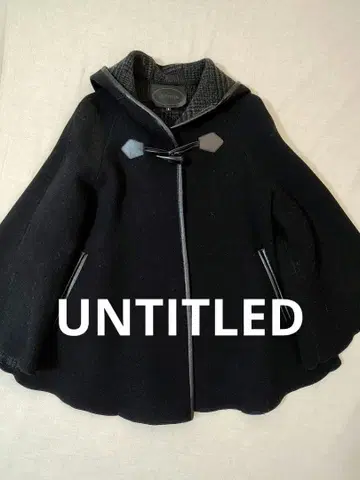 블랙 후드 부착 케이프 코트