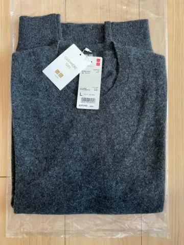 UNIQLO 캐시미어 100% 다크 그레이 스웨터 L