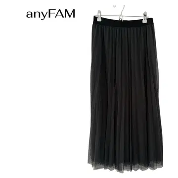 anyFAM 롱 플리츠 시어 스커트 허리밴딩 데이트