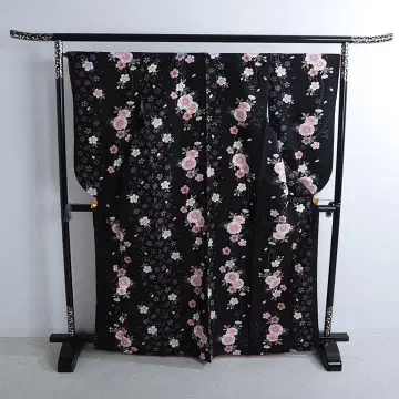 졸업 하카마 니샤쿠소데 기모노 단품 블랙 계열 기성복