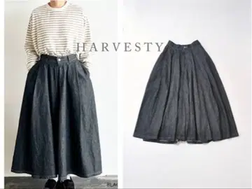새상품급 현행 모델 HARVESTY 하베스티 블랙 데님 카르멘 스커트